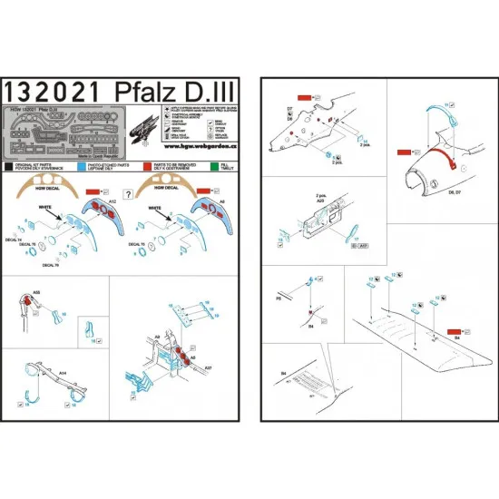 Hgw 132021 1/32 Photo-etched And Decal For Pfalz D.iiia For Wingnut Wings