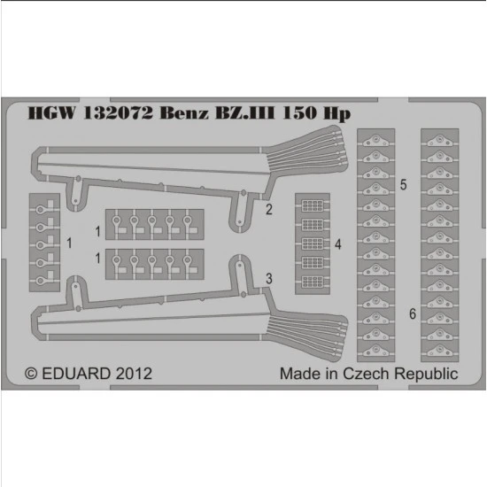 Hgw 132072 1/32 Photo-etched For W.29 Engine For Wingnut Wings