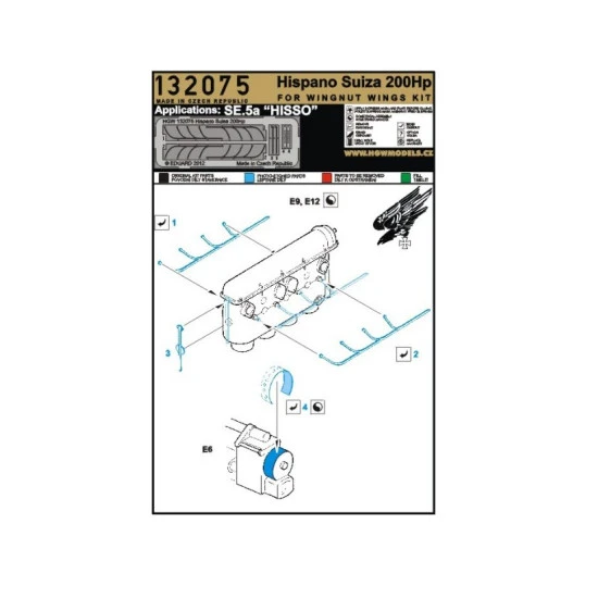 Hgw 132075 1/32 Photo-etched For Se.5a - Engine For Wingnut Wings