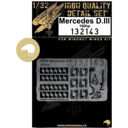Hgw 132143 1/32 Photo-etched For Mercedes D.iii 160 Hp Engine