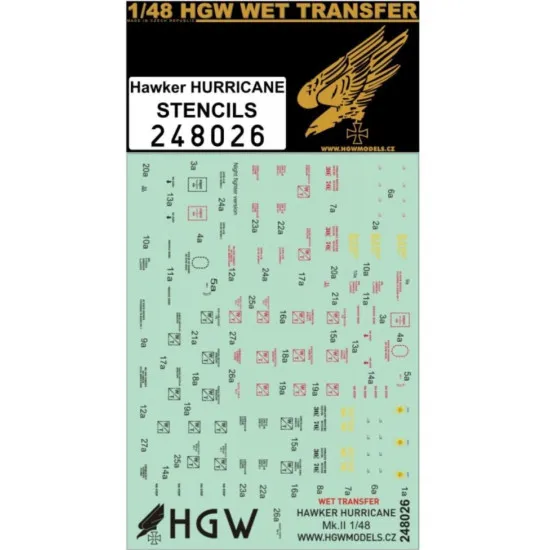 Hgw 248026 1/48 Decal Stencils For Hurricane Accessories For Aircraft