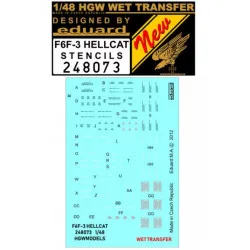 Hgw 248073 1/48 Decal For Grumman F6f-3 Hellcat Stencils Accessories Kit