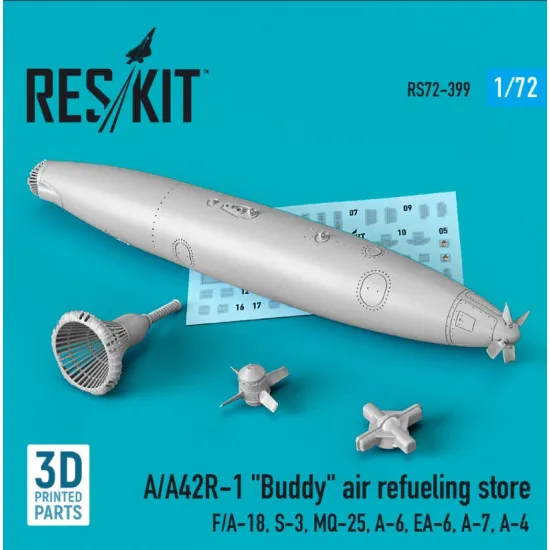 Reskit Rs72-0399 1/72 Aa42r1 Buddy Air Refueling Store 1 Pcs Fa18 S3 Mq25 A6 Ea6 A7 A4 3d Printed
