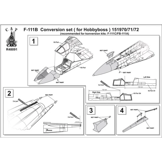 Cat4-r48091 1/48 F111b Conversion Set For Hobbyboss Resin Model