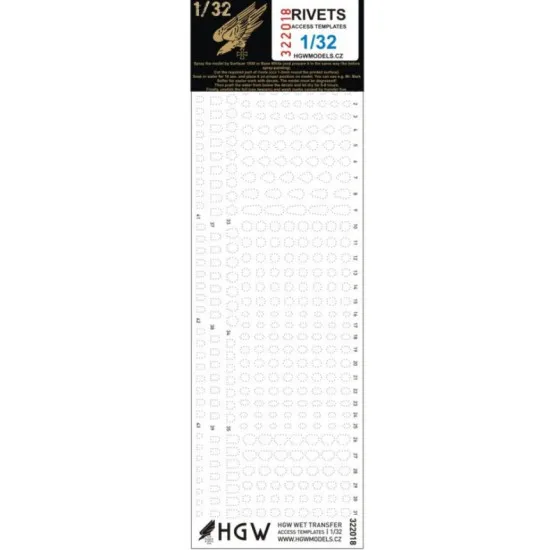 Hgw 322018 1/32 Positive Rivets Access Templates Accessories For Aircraft