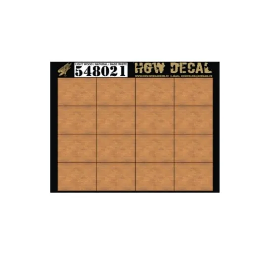Hgw 548021 1/48 Decal Natural Light Wood Base White Transparent A5x16pcs