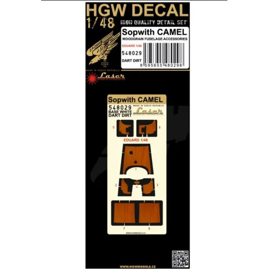 Hgw 548029 1/48 Decal For Sopwith Camel Dark Wood Accessories For Aircraft