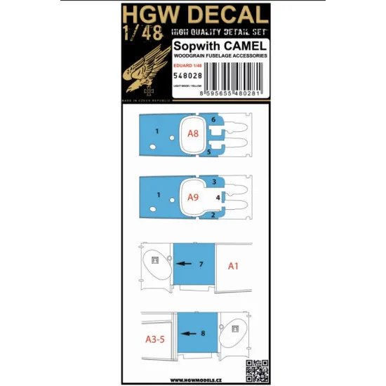 Hgw 548029 1/48 Decal For Sopwith Camel Dark Wood Accessories For Aircraft
