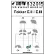 Hgw 632015 1/32 Mask For Fokker E.ii And E.iii For Wingnut Wings Accessories Kit