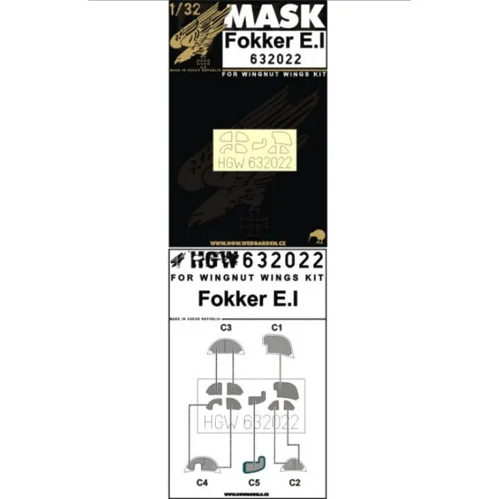 Hgw 632022 1/32 Mask For Fokker E.i For Wingnut Wings Accessories Kit