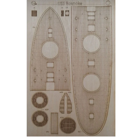 Orel 354/3 1/200 Uss Roanoke Decks Laser Cutting