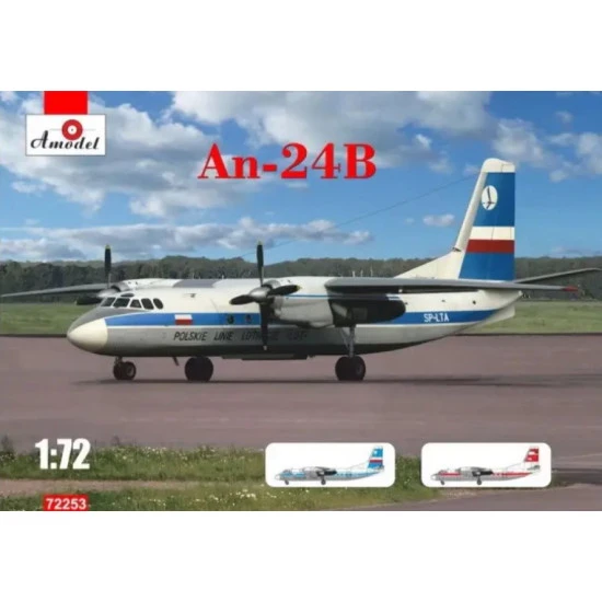 Amodel 72253 1/72 An 24b Poland Ddr Plastic Model Kit