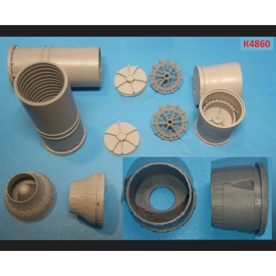 Katran 4860 1/48 F14a Tomcat Exhaust Nozzles P W Tf30 F414 Closed For Gwh