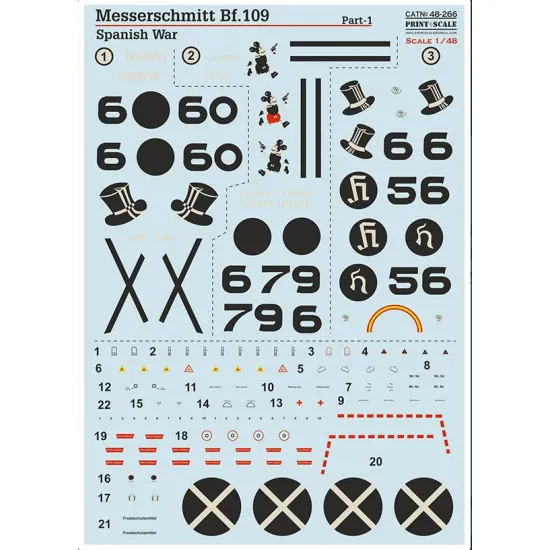 Print Scale 48-266 1/48 Messerschmitt Bf 109 B D Spanish War Part 1
