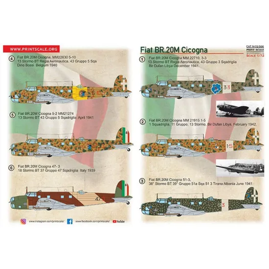 Print Scale 72-506 1/72 Br20m Cicogna Accessories For Aircraft