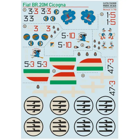 Print Scale 72-506 1/72 Br20m Cicogna Accessories For Aircraft