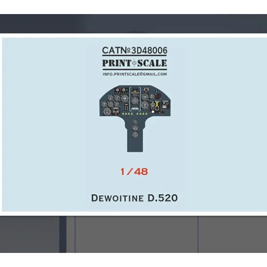 Print Scale 3d48-006 1/48 Instrumental Panel Dewoitine D.520