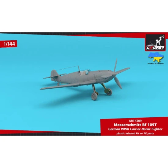 Armory 14309 1/144 Messerschmitt Bf 109t Flugzeugtrager Jager Plastic Model Kit