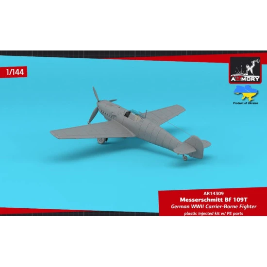 Armory 14309 1/144 Messerschmitt Bf 109t Flugzeugtrager Jager Plastic Model Kit