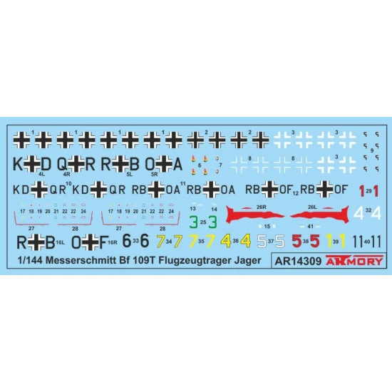 Armory 14309 1/144 Messerschmitt Bf 109t Flugzeugtrager Jager Plastic Model Kit