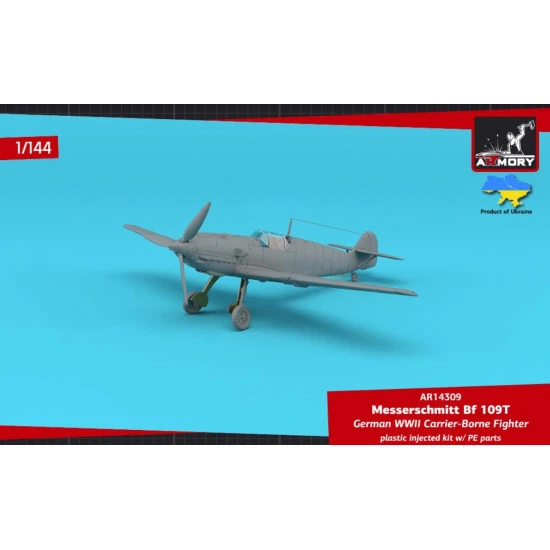 Armory 14309 1/144 Messerschmitt Bf 109t Flugzeugtrager Jager Plastic Model Kit