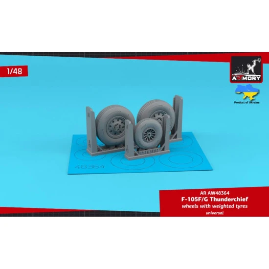 Armory Aw48364 1/48 F 105 F G Thunderchief Wheels Weighted Retooled Set Aircraft Accessories