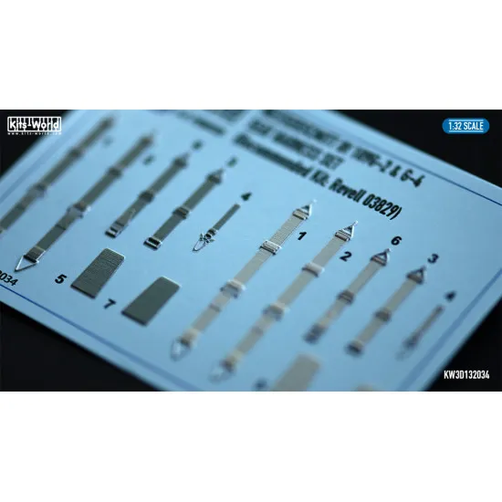 Kits World Kw3d132034 1/32 3d Decals Messerschmitt Bf 109g-2 And G-4 Seat Belts Revell 03829