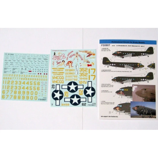 Foxbot 48-018 1/48 Douglas C47 Skytrain Dakota Pin Up Nose Art And Stencils Part 2