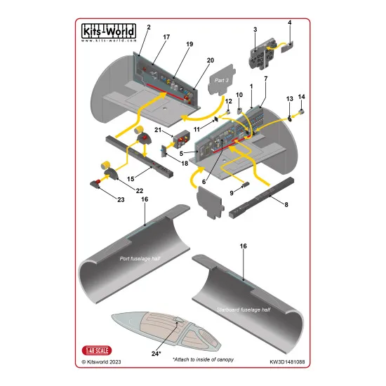 Kits World Kw3d1481088 1/48 3d Decal Su-7 Cockpit Oez Kopro Esci Eduard Revell