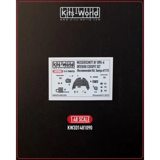 Kits World Kw3d1481091 1/48 3d Decal Messerschmitt Bf 109g-6 Tamiya 61117