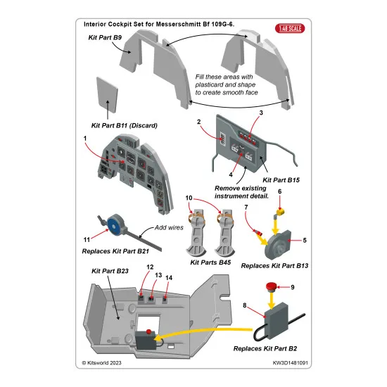 Kits World Kw3d1481091 1/48 3d Decal Messerschmitt Bf 109g-6 Tamiya 61117