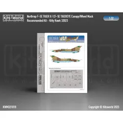 Kits World Kwm32-1018 1/32 Mask For Northrop F-5e Tiger Ii Cf-5e Tigereye Kitty Hawk 32023