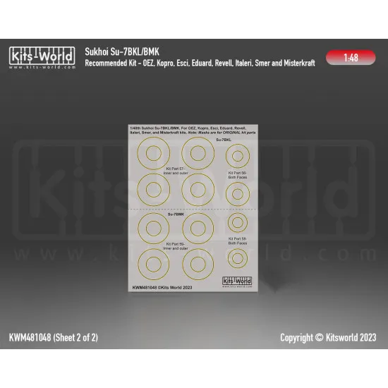 Kits World Kwm48-1048 1/48 Mask For Painting Sukhoi Su-7 Upgrade Accessories Kit