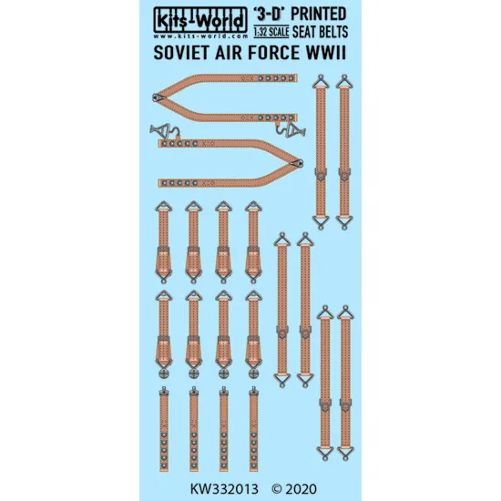 Kits World Kw3d132013 1/32 3d Decal Soviet Air Force Wwii Seat Belt Set