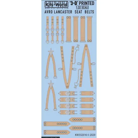 Kits World Kw3d132016 1/32 3d Decal Avro Lancaster B Mk.i 3d Full Colour Seatbelts