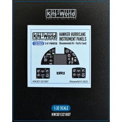 Kits World Kw3d1321007 1/32 3d Decal Instrument Panel For Hawker Hurricane For Fly/Pacific Coast