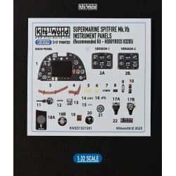 Kits World Kw3d1321051 1/32 3d Decal Instrument Panel Supermarine Spitfire Mk.vb Hobbyboss
