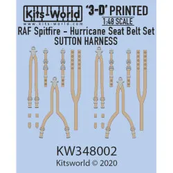Kits World Kw3d148002 1/48 3d Decal Raf Fighter Seat Belts Sutton Harness