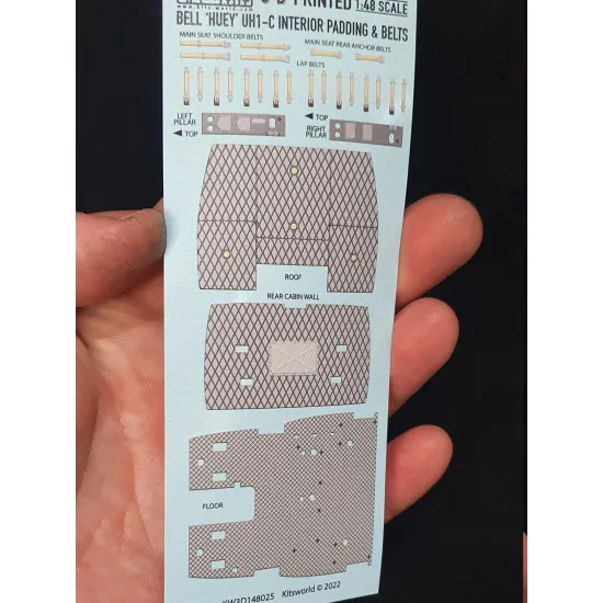 Kits World Kw3d148025 1/48 3d Decal Uh1-c Huey Insulation And Belts