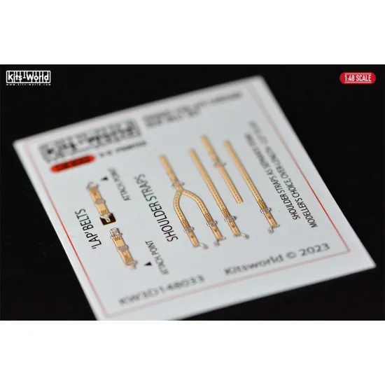 Kits World Kw3d148033 1/48 3d Decal Vought F4u-4/5 Corsair Full 3d Colour Seat Belt Set