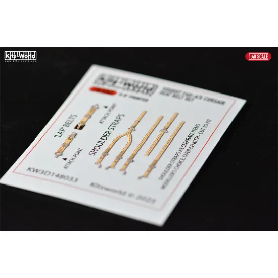 Kits World Kw3d148033 1/48 3d Decal Vought F4u-4/5 Corsair Full 3d Colour Seat Belt Set