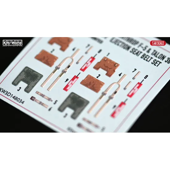 Kits World Kw3d148034 1/48 3d Decal Northrop F-5e/Tiger Ii And Talon 38 Ejection Seat Belt Set