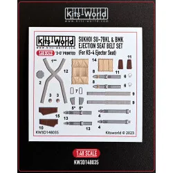 Kits World Kw3d148035 1/48 3d Decal Sukhoi Su-7bkl And Bmk Ejection Seat Belt Set