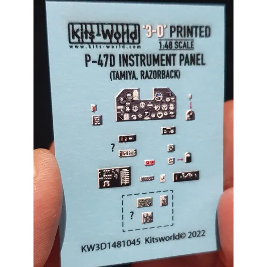 Kits World Kw3d1481045 1/48 3d Instruments Panel P-47 Thunderbolt Razorback