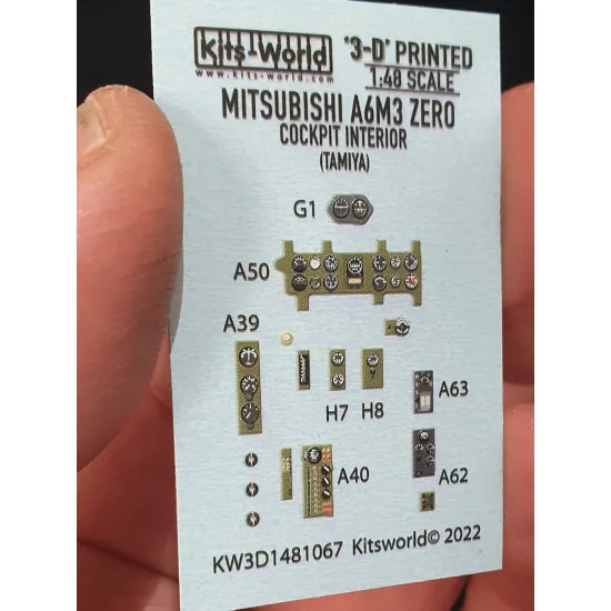 Kits World Kw3d1481067 1/48 3d Decal Instruments Panel Mitsubishi A6m3 Tamiya