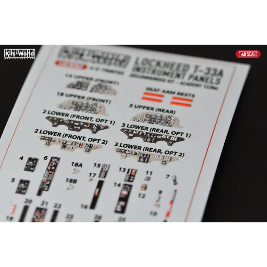 Kits World Kw3d1481078 1/48 3d Instruments Panel Lockheed T33 Shooting Star