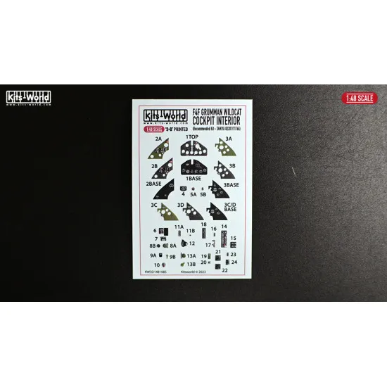 Kits World Kw3d1481085 1/48 3d Instruments Panel F4f Grumman Wildcat For Eduard