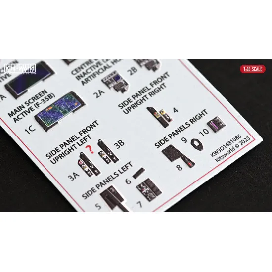 Kits World Kw3d1481086 1/48 3d Instruments Panel Lockheed Martin F-35a/B/C Lightning