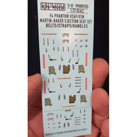 Kits World Kw3d172008 1/72 3d Decal Seat Belts Mcdonnell F-4 Phantom Ii Mb Martin Baker