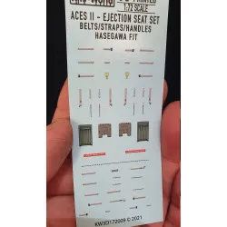 Kits World Kw3d172009 1/72 3d Decal Aces Ii Ejection Seat Belts/Straps/Handles Hasegawa